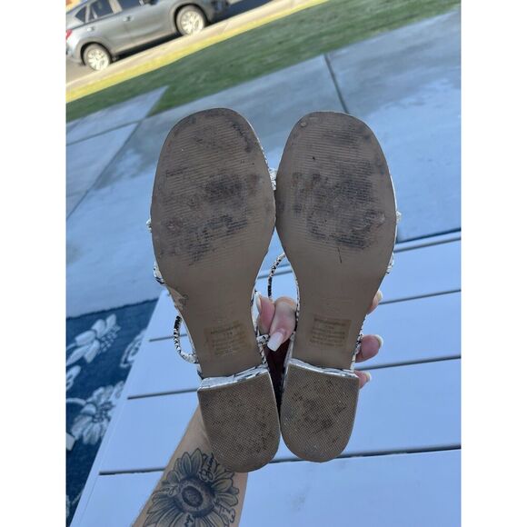 Steve Madden Block Heel Snake Print Sandal - Size 7.5 - Multicolored - Picture 9 of 9